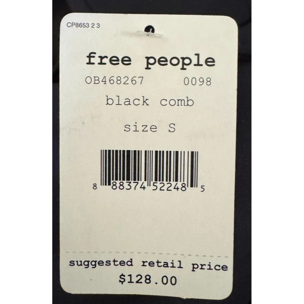 NWT Free People FP Movement Black Zip Front High Rise Leggings Women's Size (S)